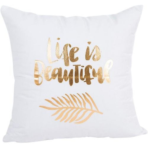  LuckyGirls Goldfolie Druck Kissenbezug 45 x 45 cm,Sofa Taille Wurf Pillowcase Home Decor (A)