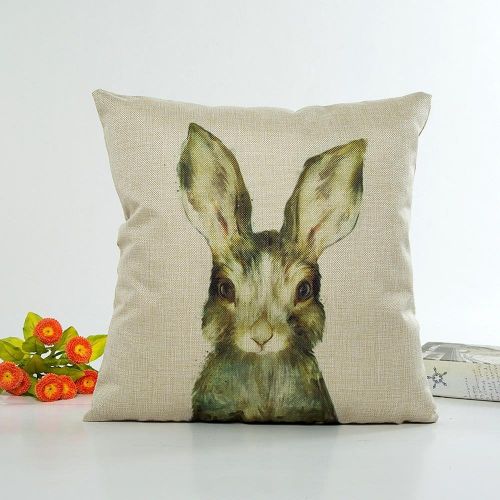  Kissenbezug 45 x 45 cm Tier Kaninchen kopfkissenbezuege Sofa Taille Lendenkissen Home Decor LuckyGirls