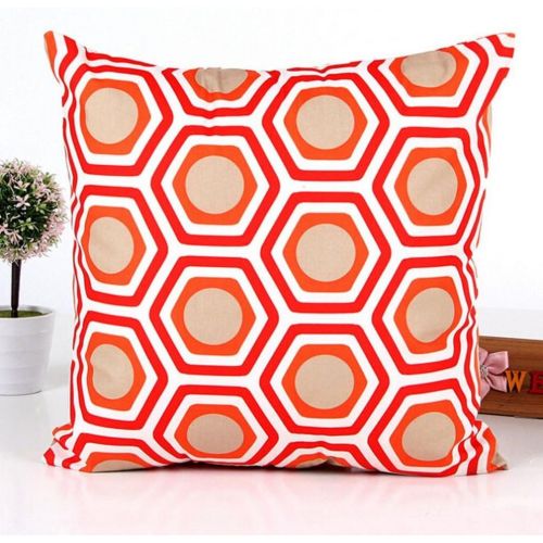  LuckyGirls Kissenbezug 45 x 45 cm Geometrische Form Sofa Bett Auto Home Decor Festival Kissenhuelle (Orange)