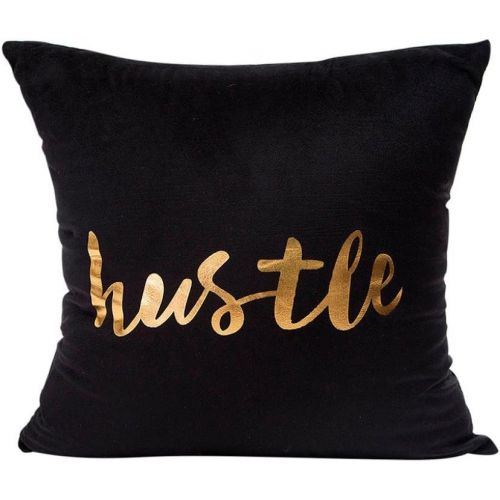  LuckyGirls Kissenbezug 45 x 45 cm Gold folie Drucken Super weich kissenhuelle Sofa Taille Wurf Kopfkissenbezug Pillow Cover (Schwarz 2)