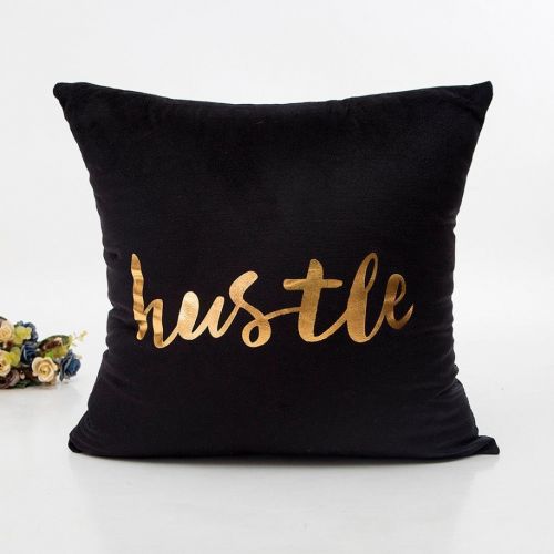  LuckyGirls Kissenbezug 45 x 45 cm Gold folie Drucken Super weich kissenhuelle Sofa Taille Wurf Kopfkissenbezug Pillow Cover (Schwarz 2)