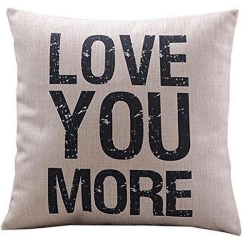  LuckyGirls Kissenbezug 45 x 45 cm Love you more Baumwolle Leinen kissenhuelle Car Bett Sofa Taille Wurf Kopfkissenbezug Pillow Cover