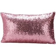 [아마존베스트]Kissenhuellen Kopfkissenbezuege Sequins Decoration Festival Sofa Bed Cushion Cover 30x 50Lucky Girls, Pink