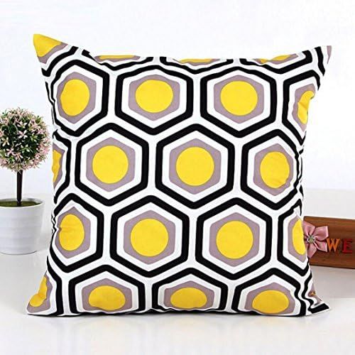  Lucky Girls Cushion Cover Geometric Print Sofa Bed Car Home Decor Festival Cushion Cover 45?x 45?cm, yellow