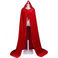 LuckyMjmy Unlined Velvet Medieval Renaissance Hooded Cloak Cape