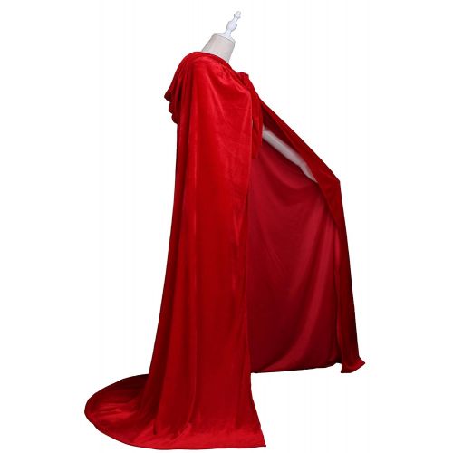  LuckyMjmy Unlined Velvet Medieval Renaissance Hooded Cloak Cape