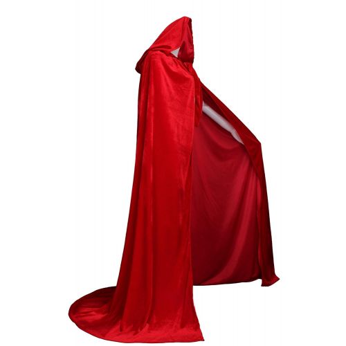  LuckyMjmy Unlined Velvet Medieval Renaissance Hooded Cloak Cape