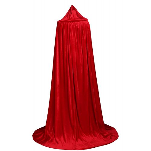  LuckyMjmy Unlined Velvet Medieval Renaissance Hooded Cloak Cape