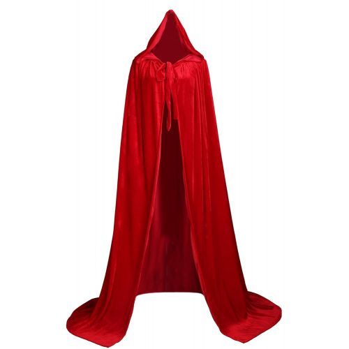  LuckyMjmy Unlined Velvet Medieval Renaissance Hooded Cloak Cape