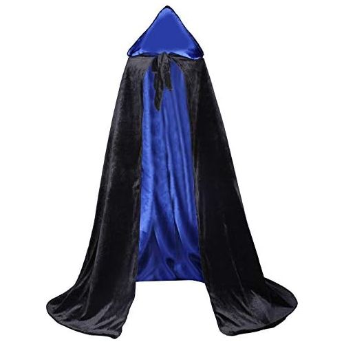  할로윈 용품LuckyMjmy Velvet Renaissance Medieval Cloak Cape Lined with Satin