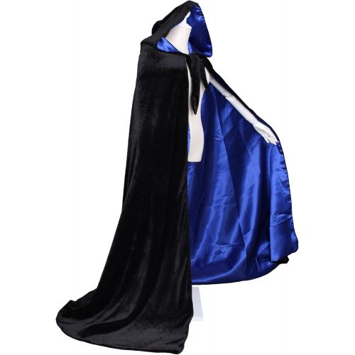  할로윈 용품LuckyMjmy Velvet Renaissance Medieval Cloak Cape Lined with Satin