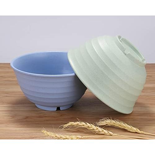  [아마존베스트]LuckyZone Unbreakable Cereal Bowls - 30 OZ Large & Deep Wheat Straw Bowl Set of 4 - Dishwasher & Microwave Safe - Perfect for Noodle, Soup, Rice and Snack - BPA Free, Healthy for Kids & Adul