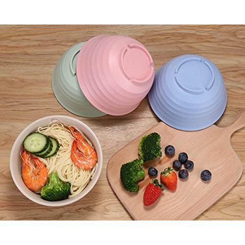  [아마존베스트]LuckyZone Unbreakable Cereal Bowls - 30 OZ Large & Deep Wheat Straw Bowl Set of 4 - Dishwasher & Microwave Safe - Perfect for Noodle, Soup, Rice and Snack - BPA Free, Healthy for Kids & Adul