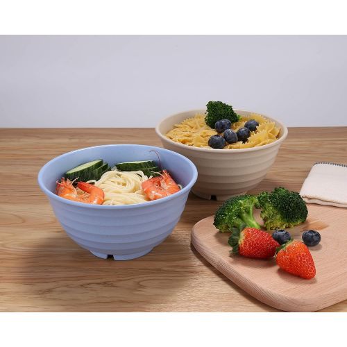  [아마존베스트]LuckyZone Unbreakable Cereal Bowls - 30 OZ Large & Deep Wheat Straw Bowl Set of 4 - Dishwasher & Microwave Safe - Perfect for Noodle, Soup, Rice and Snack - BPA Free, Healthy for Kids & Adul