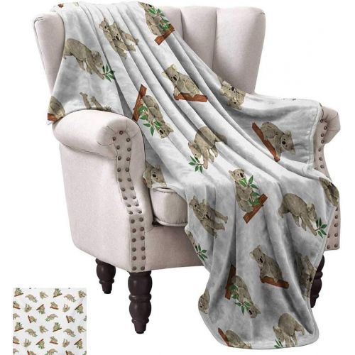  Luckyee Warm Microfiber All Season Blanket,Koala Pattern Design Mammals of Nature Nursery Australian Animals Ba 60x50,Super Soft and Comfortable,Suitable for Sofas,Chairs,beds