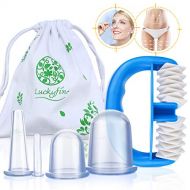 [아마존 핫딜] [아마존핫딜]LuckyFine Silikon Massagegerat, Luckyfine Schroepfen Therapie Massage Cups mit einer Massage-Rolle fuer Anti Aging und Cellulite Gesicht & Koerper Set