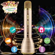 Luckymore Wireless Karaoke Microphone for Kids, Portable Karaoke Player Machine with Speaker for Home Party KTV Music Singing Playing, Support Phone Android IOS Smartphone PC iPad