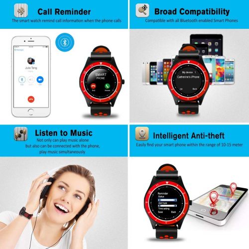  Luckymore Smart Watch,Smartwatch for Android Phones, Smart Watches Touchscreen with Camera Bluetooth Watch Phone with SIM Card Slot Watch Cell Phone Compatible Android Samsung iOS i Phone X