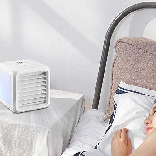  luckything 3in1 Mini Air Cooler,Air Verdunstungsgerat Lufterfrischer Mobiler Luftkuehler,USB 8 LED-Lichtkonvertierungsmodi | Mobile Klimaanlage | Luftkuehler | Aircooler Fuer Buero | C