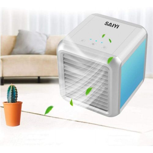  luckything 3in1 Mini Air Cooler,Air Verdunstungsgerat Lufterfrischer Mobiler Luftkuehler,USB 8 LED-Lichtkonvertierungsmodi | Mobile Klimaanlage | Luftkuehler | Aircooler Fuer Buero | C