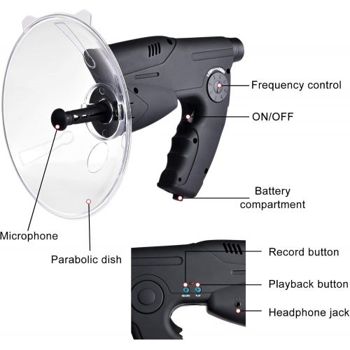  [아마존베스트]-Service-Informationen luckything Directional Microphone/Parabolic Microphone, Eception Device, Monocular with 8x Magnification, Sound Amplifier, Parabolic Microphone Monocular X8 Bionic Ear Long Distanc