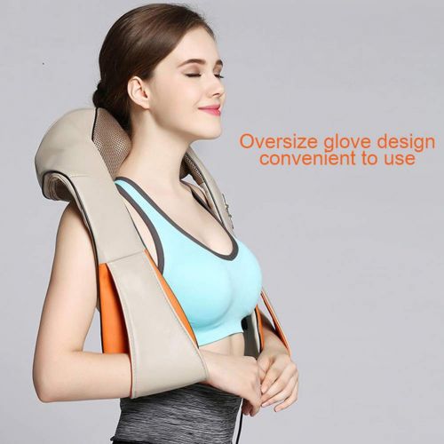  Lucun 4D Shiatsu Cervical Back and Neck Massager Shawl Electric Roller Heat Device Manual Home Car Massage Machine