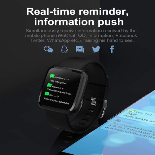  Lucun Fitness Tracker, Activity Tracker Watch with Heart Rate Monitor, IP67 Waterproof Smart Bracelet as Calorie Counter Pedometer Watch for Android and iOS