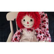 LucyKRagdolls Raggedy Ann Doll Pink Ladybug 25 inches tall Personalized Handmade in the USA