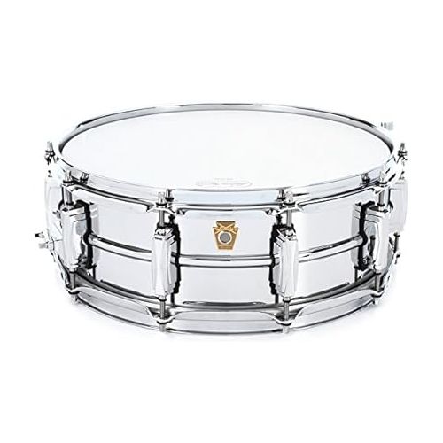  Ludwig LM400 Smooth Chrome Plated Aluminum 5 x 14 Inches Snare Drum with Imperial Lugs and Supra-Phonic Strainer