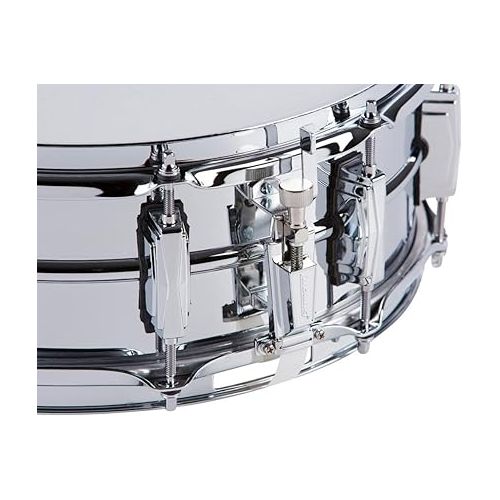  Ludwig LM400 Smooth Chrome Plated Aluminum 5 x 14 Inches Snare Drum with Imperial Lugs and Supra-Phonic Strainer