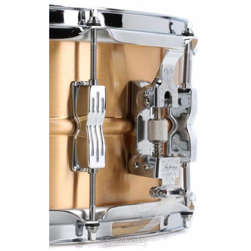  Ludwig Acro Brass Snare Drum - 6.5 x 14-inch - Brushed