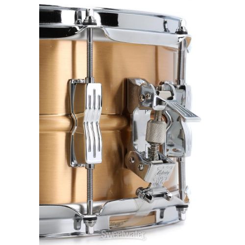  Ludwig Acro Brass Snare Drum - 6.5 x 14-inch - Brushed