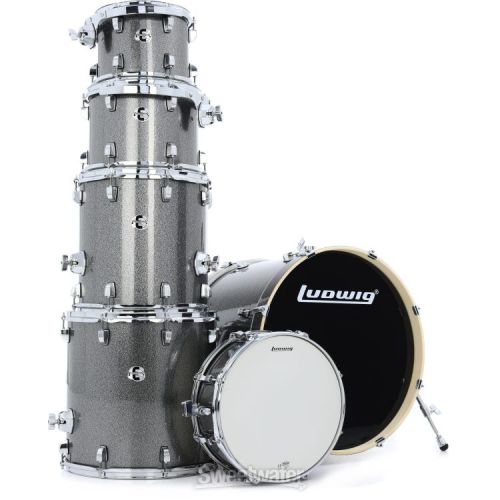  Ludwig Element Evolution 6-piece Complete Drum Set with Zildjian Cymbals - Platinum