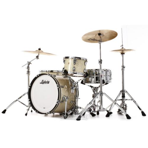  Ludwig Classic Maple Downbeat 3-piece Shell Pack - Vintage White Marine