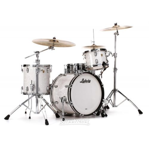  Ludwig Classic Maple Downbeat 3-piece Shell Pack - White Marine Pearl