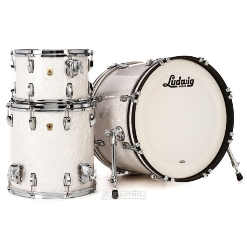  Ludwig Classic Maple Downbeat 3-piece Shell Pack - White Marine Pearl