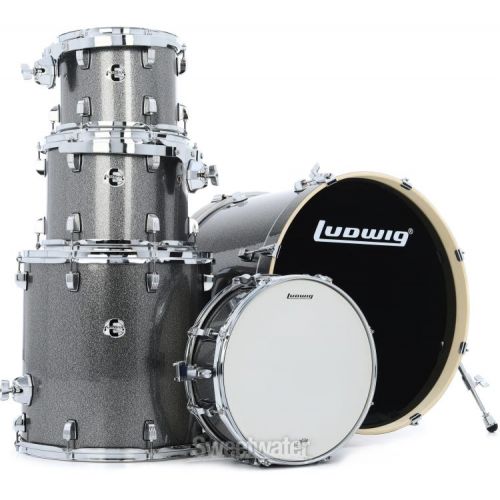  Ludwig Element Evolution 5-piece Complete Drum Set with Zildjian Cymbals - Platinum