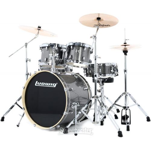  Ludwig Element Evolution 5-piece Complete Drum Set with Zildjian Cymbals - Platinum