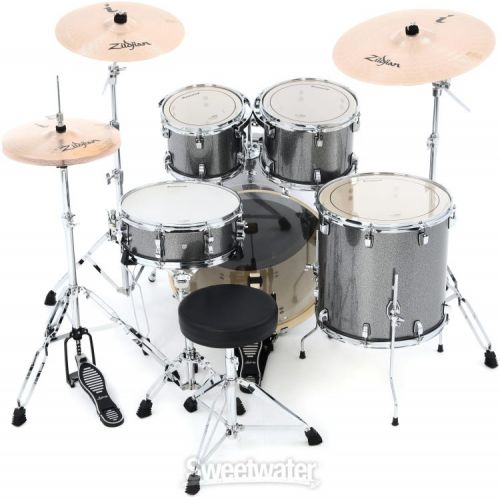  Ludwig Element Evolution 5-piece Complete Drum Set with Zildjian Cymbals - Platinum