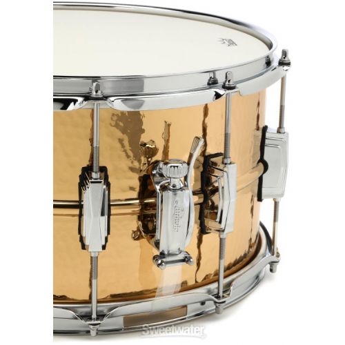  Ludwig Hammered Bronze Snare Drum - 8 x 14-inch - Polished