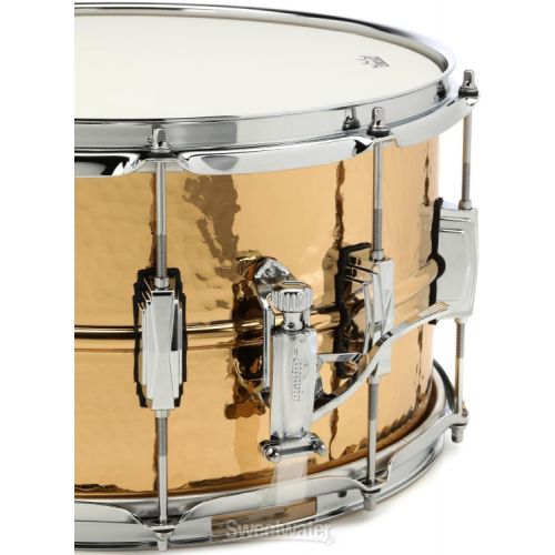  Ludwig Hammered Bronze Snare Drum - 8 x 14-inch - Polished