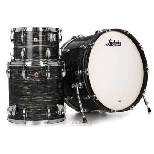  Ludwig Classic Maple Pro Beat 3-piece Shell Pack - Vintage Black Oyster Pearl