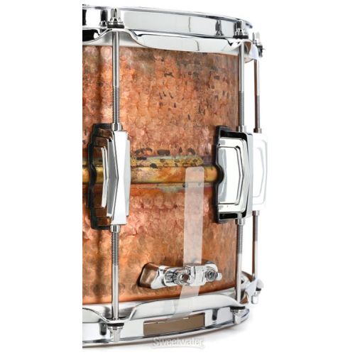  Ludwig Raw Hammered Bronze Snare Drum with Imperial Lugs - 8 x 14-inch - Raw Patina