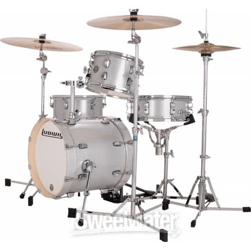  Ludwig Breakbeats 2022 By Questlove 4-piece Shell Pack with Snare Drum - Silver Sparkle