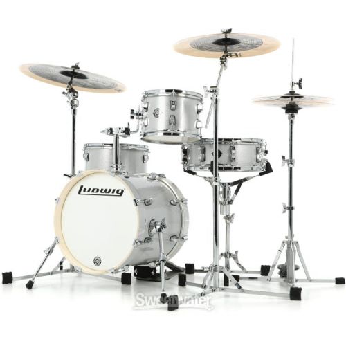  Ludwig Breakbeats 2022 By Questlove 4-piece Shell Pack with Snare Drum - Silver Sparkle