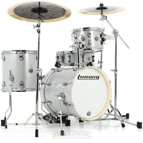  Ludwig Breakbeats 2022 By Questlove 4-piece Shell Pack with Snare Drum - Silver Sparkle