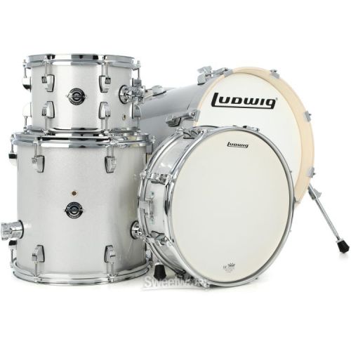  Ludwig Breakbeats 2022 By Questlove 4-piece Shell Pack with Snare Drum - Silver Sparkle
