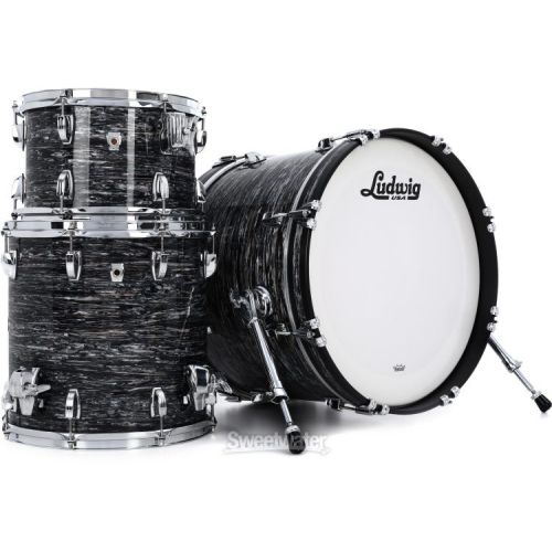  Ludwig Classic Oak Downbeat 20 3-piece Shell Pack - Vintage Black Oyster