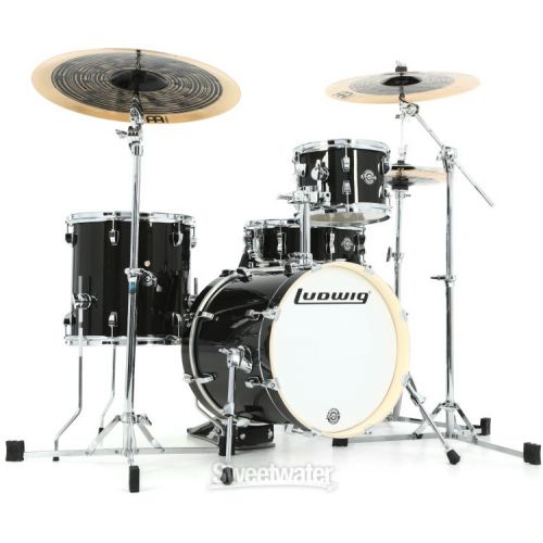  Ludwig Breakbeats 2022 By Questlove 4-piece Shell Pack with Snare Drum - Black Sparkle Demo