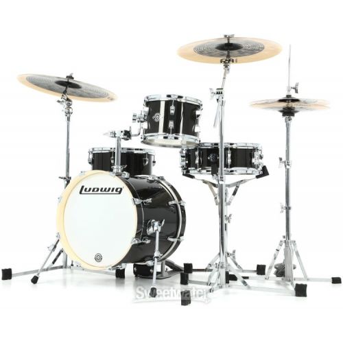  Ludwig Breakbeats 2022 By Questlove 4-piece Shell Pack with Snare Drum - Black Sparkle Demo